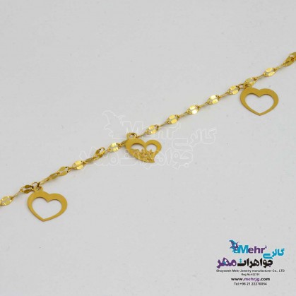 Gold Anklet - Heart Design-MA0163